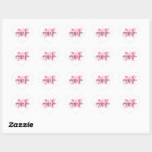 Stickers de mariage rose Monogramme Forme cardiaqu (Feuille)