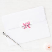 Stickers de mariage rose Monogramme Forme cardiaqu (Enveloppe)