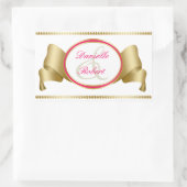 Stickers de mariage rose & or Ruban & torchons (Sac)
