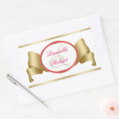Stickers de mariage rose & or Ruban & torchons (Enveloppe)