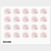 Stickers de mariage rose pâle en dentelle florale  (Feuille)