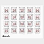 Stickers de mariage rose papillon (Feuille)