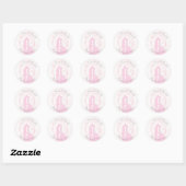 Stickers de mariage rose romantique Merci (Feuille)