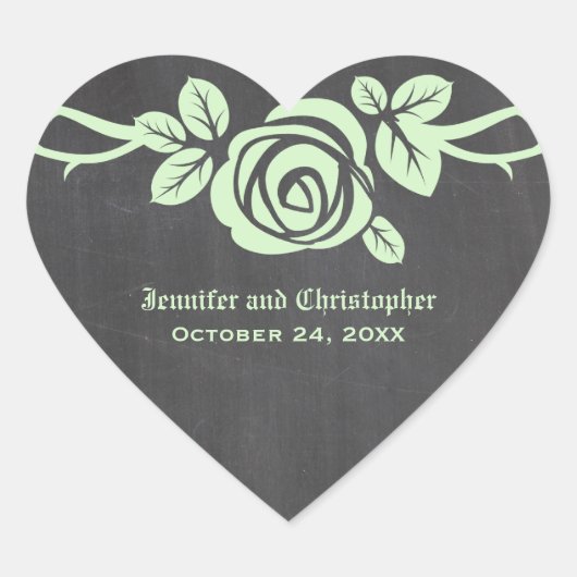 Stickers de mariage Rose vert (Devant)