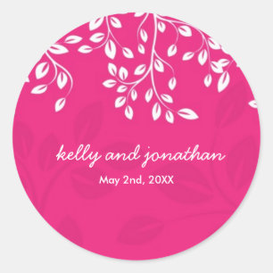 Stickers de mariage rose vif