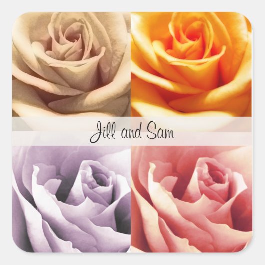 STICKERS DE MARIAGE ROSES PERSONNALISÉS (Devant)