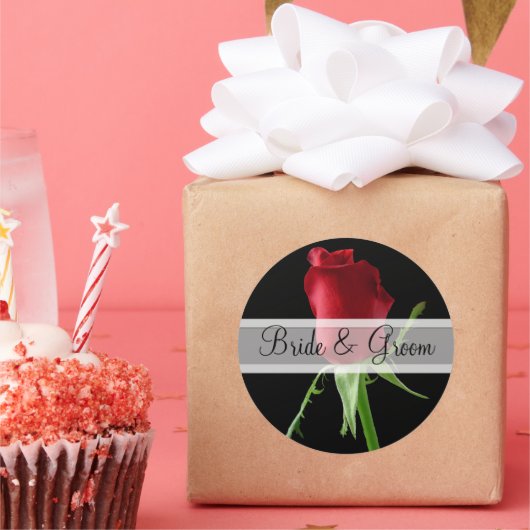 Stickers de mariage rouge élégant (Fête)