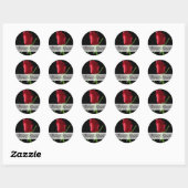 Stickers de mariage rouge élégant (Feuille)