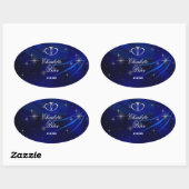 Stickers de mariage Royal Blue Diamonds/Coeurs (Feuille)