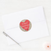 Stickers de mariage rustique de Valentine Burlap d (Enveloppe)