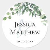 Stickers de mariage rustique Eucalyptus (Devant)