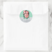 stickers de mariage rustique menthe et rose (Sac)
