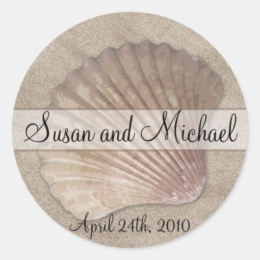 Stickers de mariage Sea Shell personnalisables (Devant)