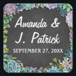 Stickers de mariage Succulent et Chalkboard Favor<br><div class="desc">Stickers Succulent et Chalkboard Wedding Favor - dispose d'un arrière - plan de tableau noir avec succulents aquarelle et typographie de craie. Voir la collection de dessins correspondant à toutes les caractéristiques sur cette page.</div>