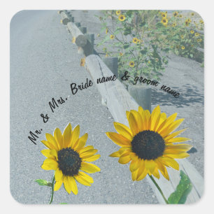stickers de mariage tournesols route de montagne d