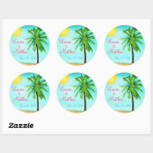 Stickers de mariage tropical de plage personnalisé (Feuille)