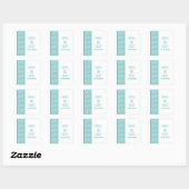 Stickers de mariage turquoise à la frontière de Ch (Feuille)