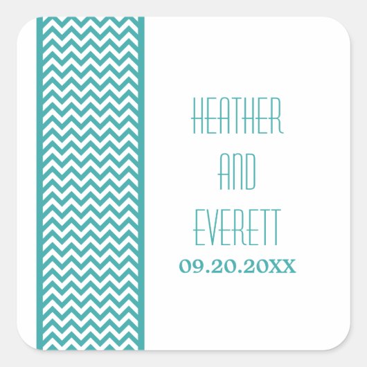 Stickers de mariage turquoise à la frontière de Ch (Devant)