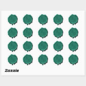 Stickers de mariage turquoise de phoque Monogramme (Feuille)