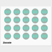 Stickers de mariage turquoise rose Vintage (Feuille)