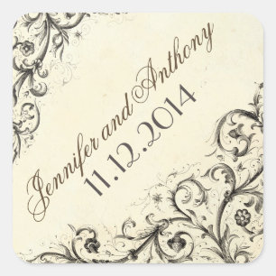stickers de mariage vintage