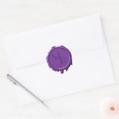 Stickers de mariage violet Monogramme (Enveloppe)