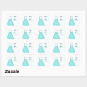 Stickers de mariage Whimsical Beaker, Aqua (Feuille)
