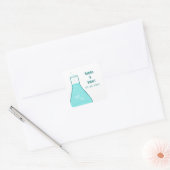Stickers de mariage Whimsical Beaker, Aqua (Enveloppe)