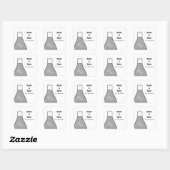 Stickers de mariage Whimsical Beaker, Gris (Feuille)