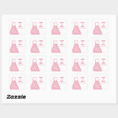 Stickers de mariage Whimsical Beaker, rose (Feuille)