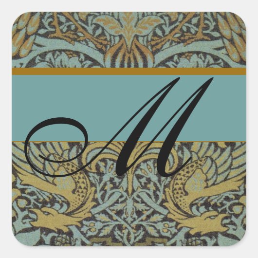 Stickers de mariage William Morris Motif Monogramm (Devant)