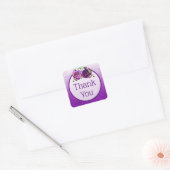 Stickers de Merci Floral Rose violet (Enveloppe)