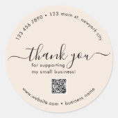 Stickers de Merci personnalisé Boho léger avec cod (Devant)