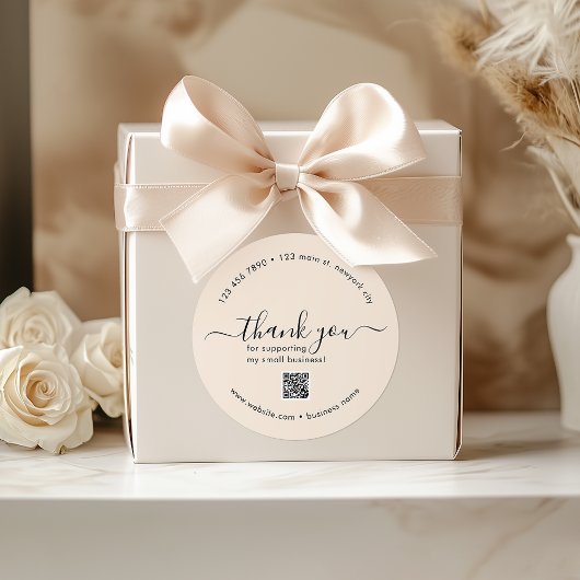 Stickers de Merci personnalisé Boho léger avec cod