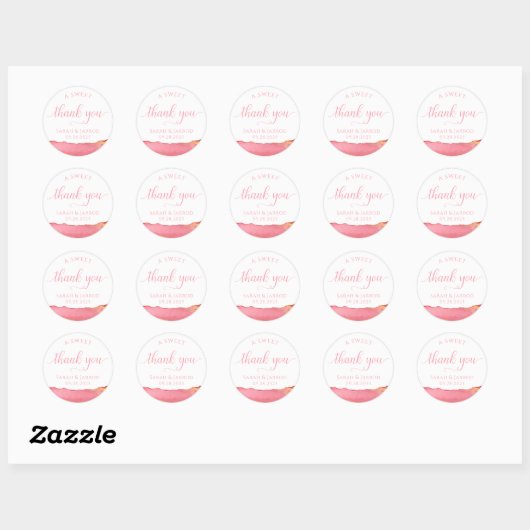 Stickers de Merci rose-rose corail (Feuille)
