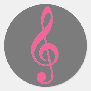 stickers de musique de clef gris rose