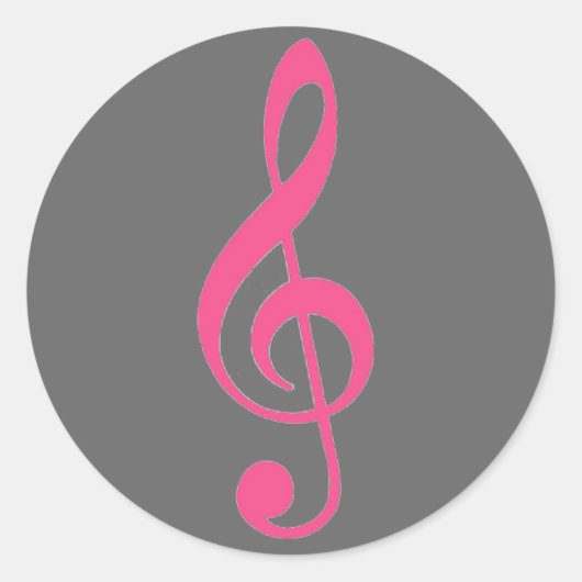 stickers de musique de clef gris rose (Devant)