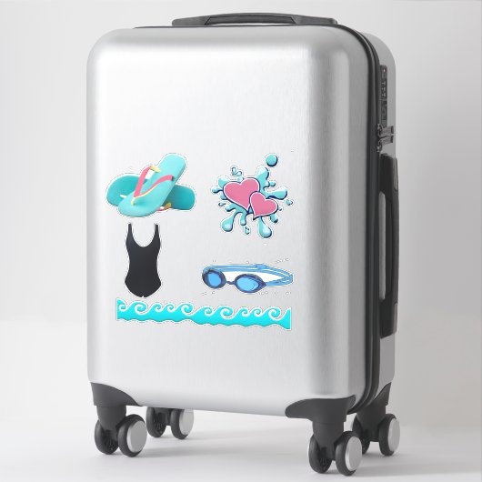 Stickers de natation (Sur valise)