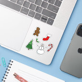 Stickers de Noël (Ordinateur portable avec iPhone)
