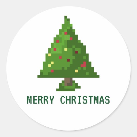 Stickers de Noël 8 bits Geek Pixel Tree (Devant)