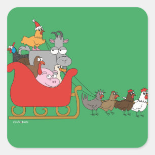 Stickers de Noël à la ferme
