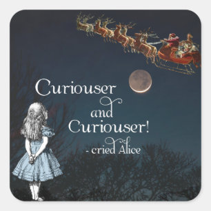 Stickers de Noël Alice in Wonderland Curiouser