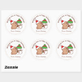 Stickers de Noël amusants - Capybara & Snowman (Feuille)