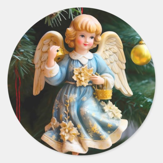 Stickers de Noël Angel vintage (Devant)