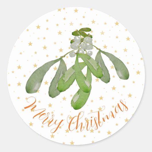 Stickers de Noël Aquarelle originale Mistletoe (Devant)