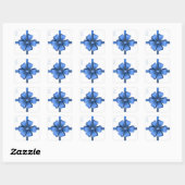 Stickers de Noël/Bleu et Bow Or (Feuille)