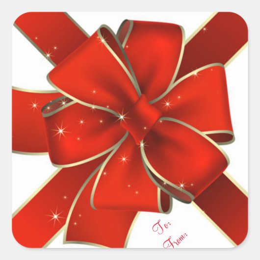 Stickers de Noël/Bow rouge et or (Devant)