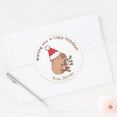 Stickers de Noël Capybara Drôle mignon (Enveloppe)