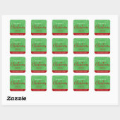 Stickers de Noël carré (vert) (Feuille)