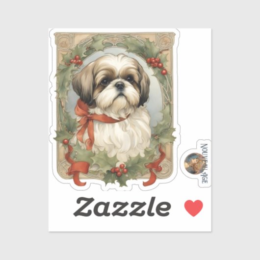 Stickers de Noël Chien Chien Chien Chien Chien Chi (Feuille)